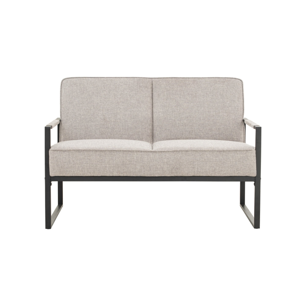 CALIBRA 2-Seater Sofa - Modern Black & Grey Fabric Couch for Living Room, Small Space & Apartment | Comfortable Loveseat for Relaxing & Entertaining Guests