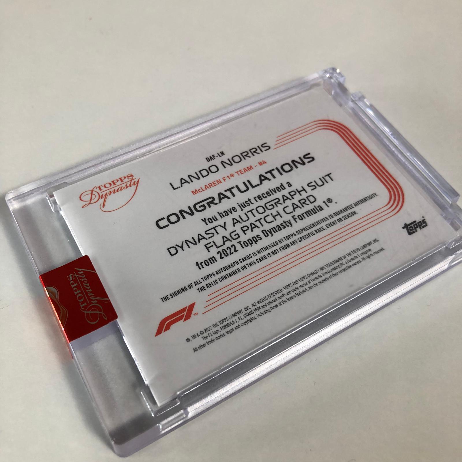 1/2 Lando Norris 2022 Topps Dynasty Union Jack Patch - Rare F1 Racing Collectible Card for Fans & Memorabilia Enthusiasts - Perfect for Display, Trading, and Sports Collections
