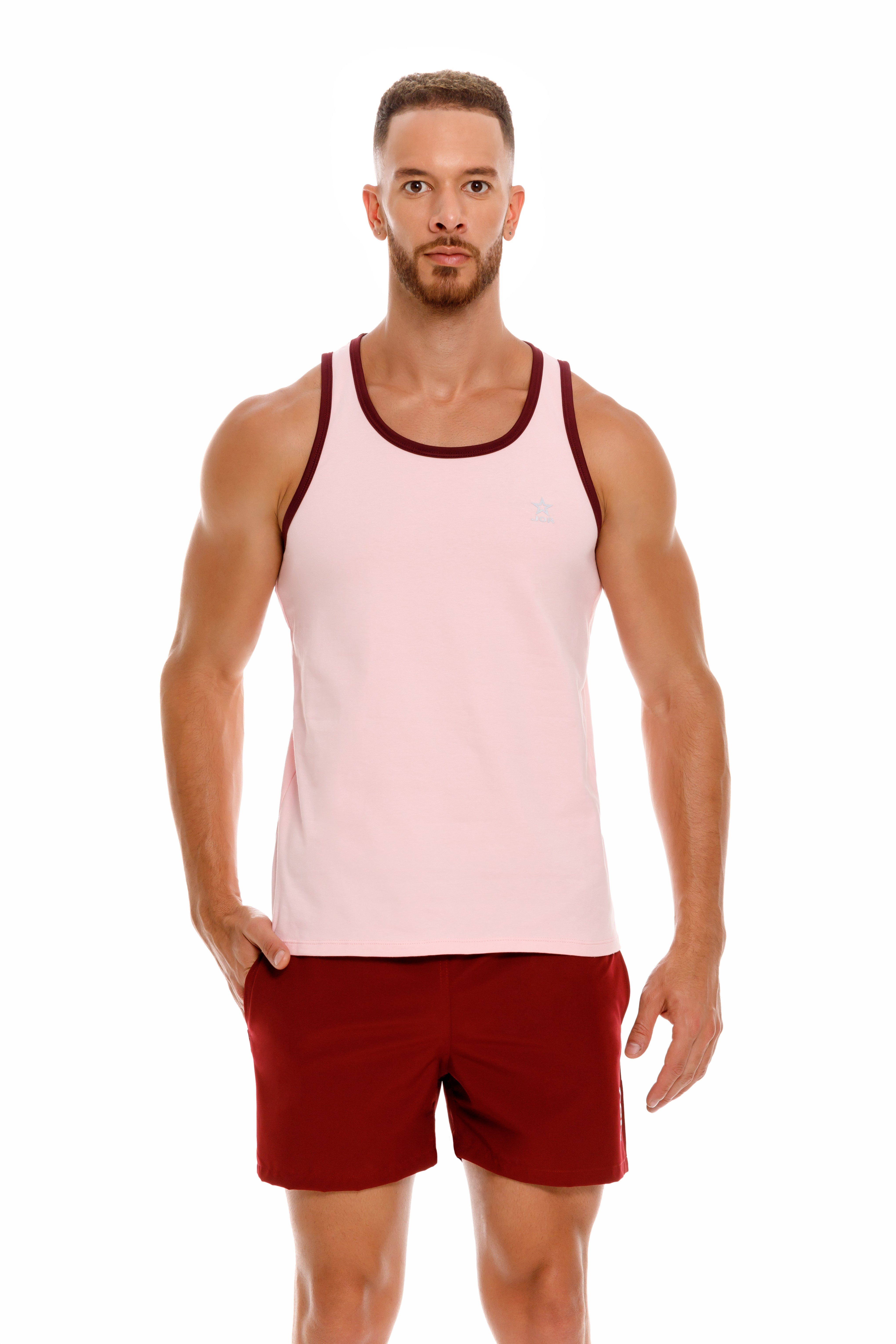JOR Brixton Women's Slim Fit Cotton Tank Top in Pink - Perfect for Casual Wear, Gym, and Summer Outfits