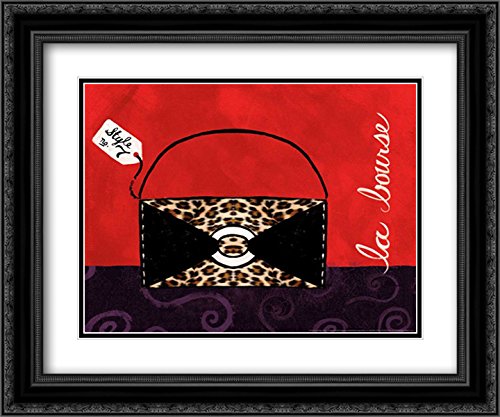 Jennifer Matla 17x15 Black Ornate Framed Double Matted Museum Art Print - Leopard Handbag II Wall Decor for Living Room, Bedroom & Office