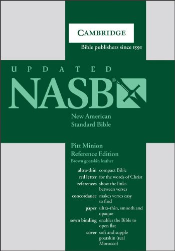 NASB Pitt Minion Reference Bible - Premium Brown Goatskin Leather Cover with Red-letter Text (NS446XR) | Ideal for Daily Devotion, Church Services & Bible Study