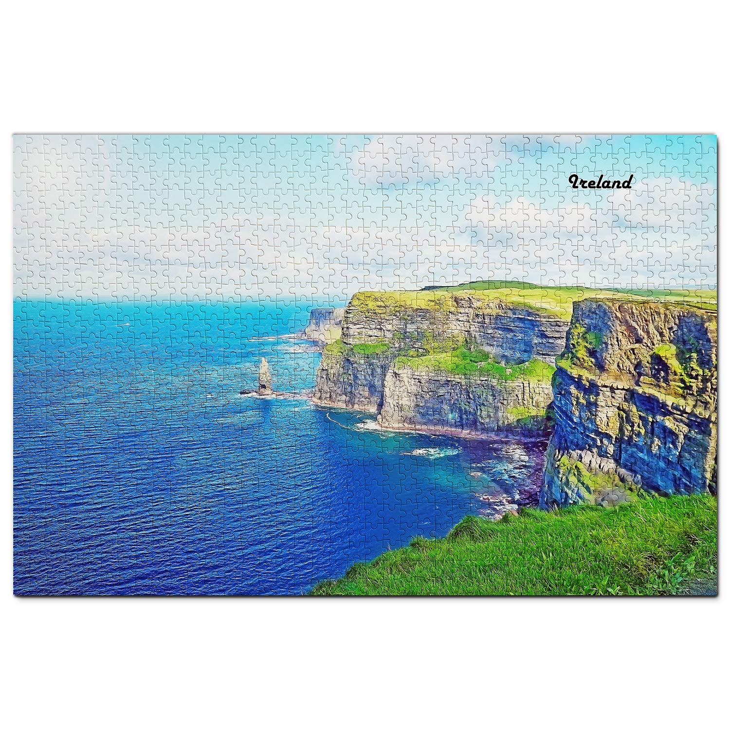 1000 Piece Ireland Jigsaw Puzzle - Cliffs of Moher Munster Scenery - Premium Wooden Travel Souvenir for Adults & Teens | Perfect for Home Decor, Gift Giving & Relaxation Therapy