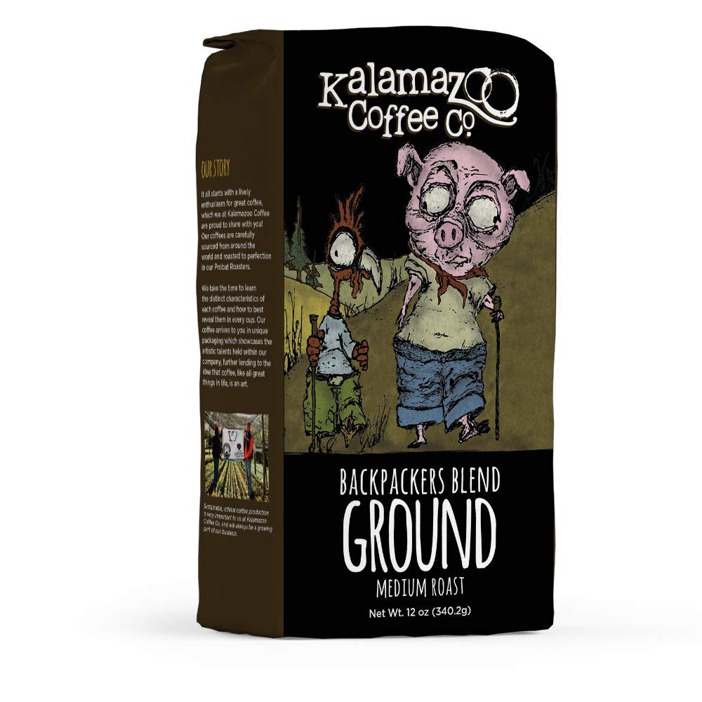 KALAMAZOO COFFEE COMPANY Backpackers Blend Ground Coffee - Medium Roast | Premium 12oz Bags (3 Pack) | Perfect for Camping, Hiking & Outdoor Adventures | Rich Flavor for Travel Enthusiasts