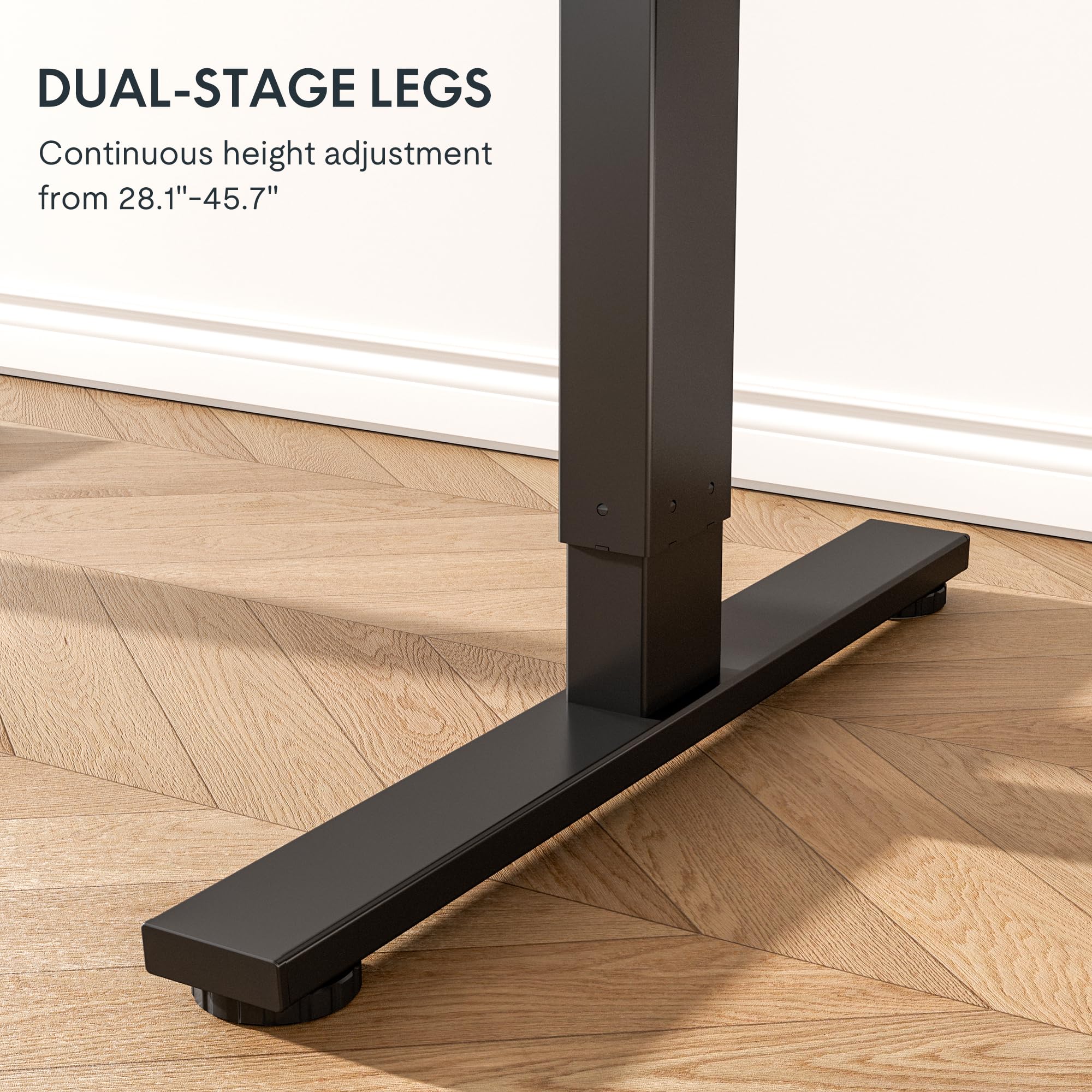 FLEXISPOT EN1 Electric Height Adjustable Standing Desk 48 x 24 Inches - Whole-Piece Sit Stand Desk with Black Frame & Maple Top (2 Packages) - Perfect for Home Office, Gaming & Workspace Ergonomics