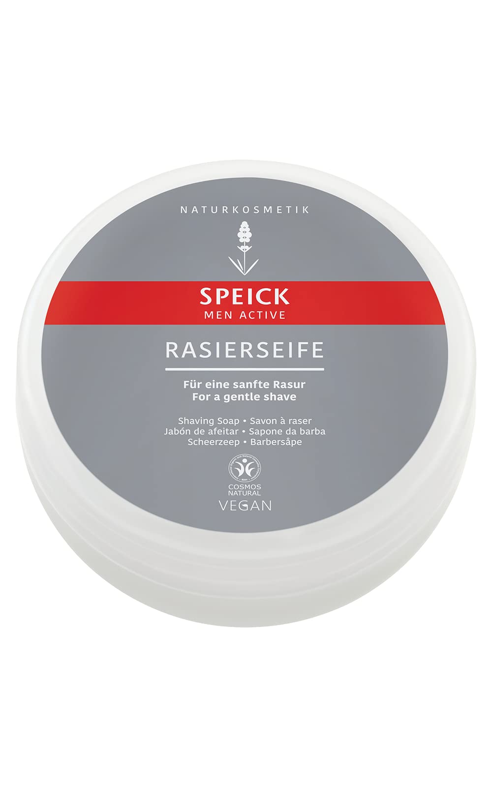 Speick Men's Active Shaving Soap in Bowl - Natural Lather for Smooth Shaving - Perfect for Daily Grooming & Travel Shaving Kits