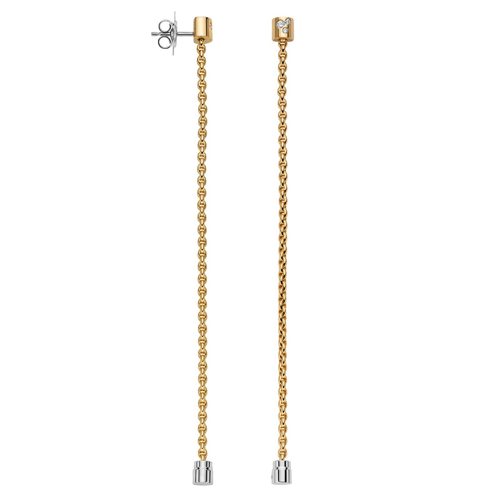 18ct Yellow & White Gold Diamond Hoop & Pendant Earrings - Elegant Aria Collection Jewelry for Women | Perfect for Weddings, Parties & Special Occasions