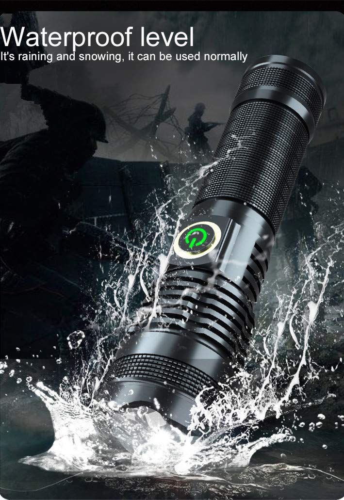 BESTSUN 1000,000 Lumens XHP70 LED Flashlight - Rechargeable High Power Handheld Torch with 5 Modes, Zoomable & Waterproof for Outdoor Adventures, Hiking, Camping, Fishing, Hunting, Emergency & Night Security