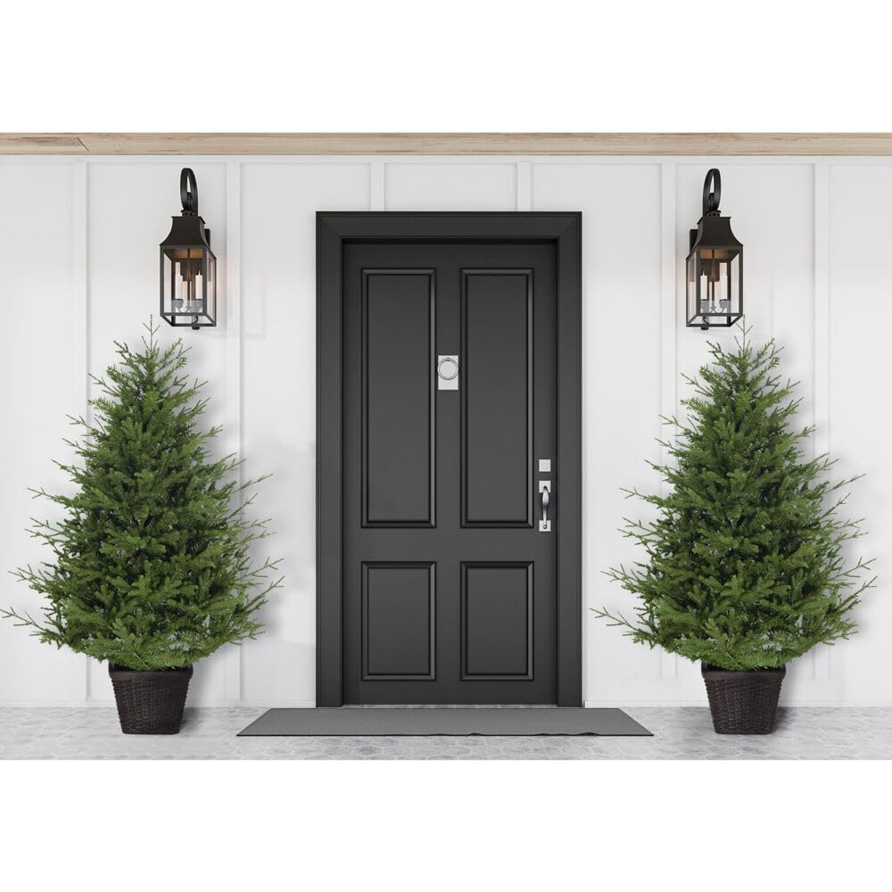 Fraser Hill Farm 4-Foot Artificial Adirondack Potted Christmas Tree Decor - No Lights - Perfect for Indoor Holiday Decor, Porch, and Festive Home Décor
