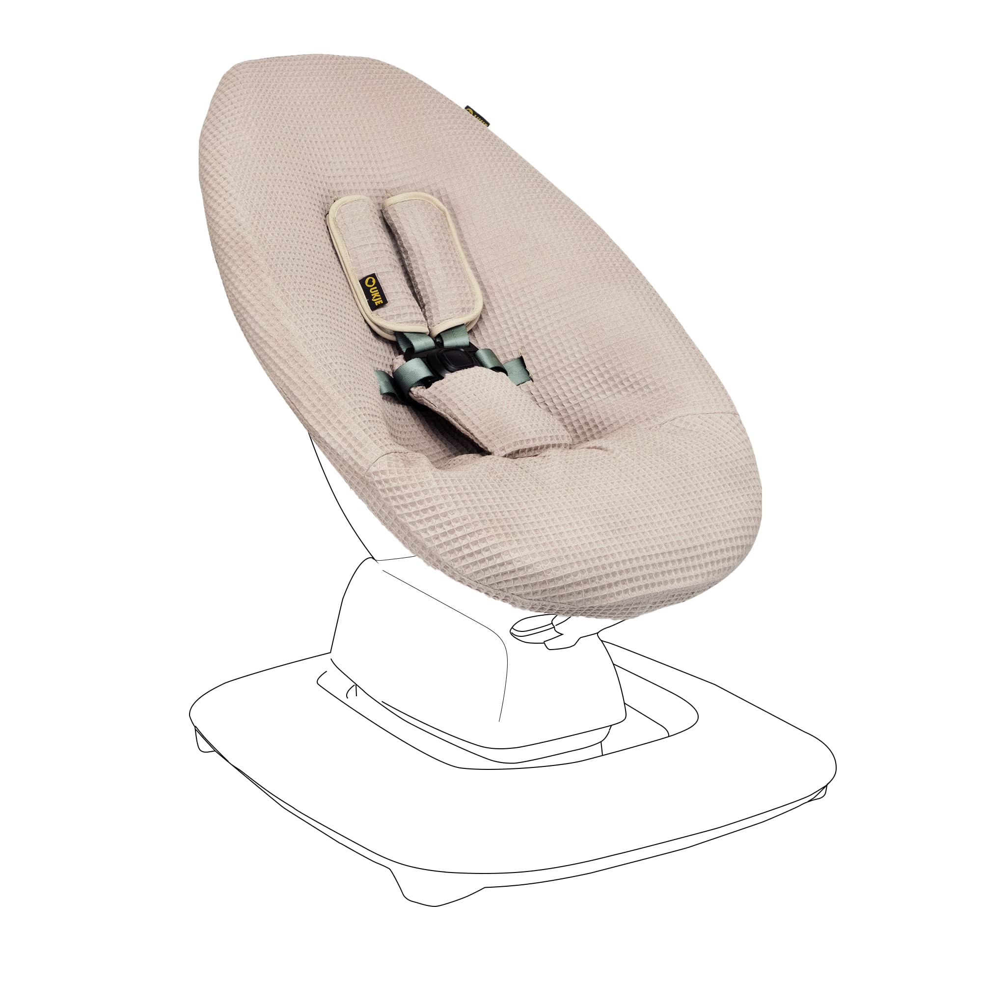 Premium Baby Swing Cover for 4moms RockaRoo & MamaRoo 5 - Soft Protective Liner for Multi-Motion Infant Swing | Machine Washable, Easy Installation | Handmade in Europe (Taupe) - Perfect for Nursery, Daycare & Travel Use