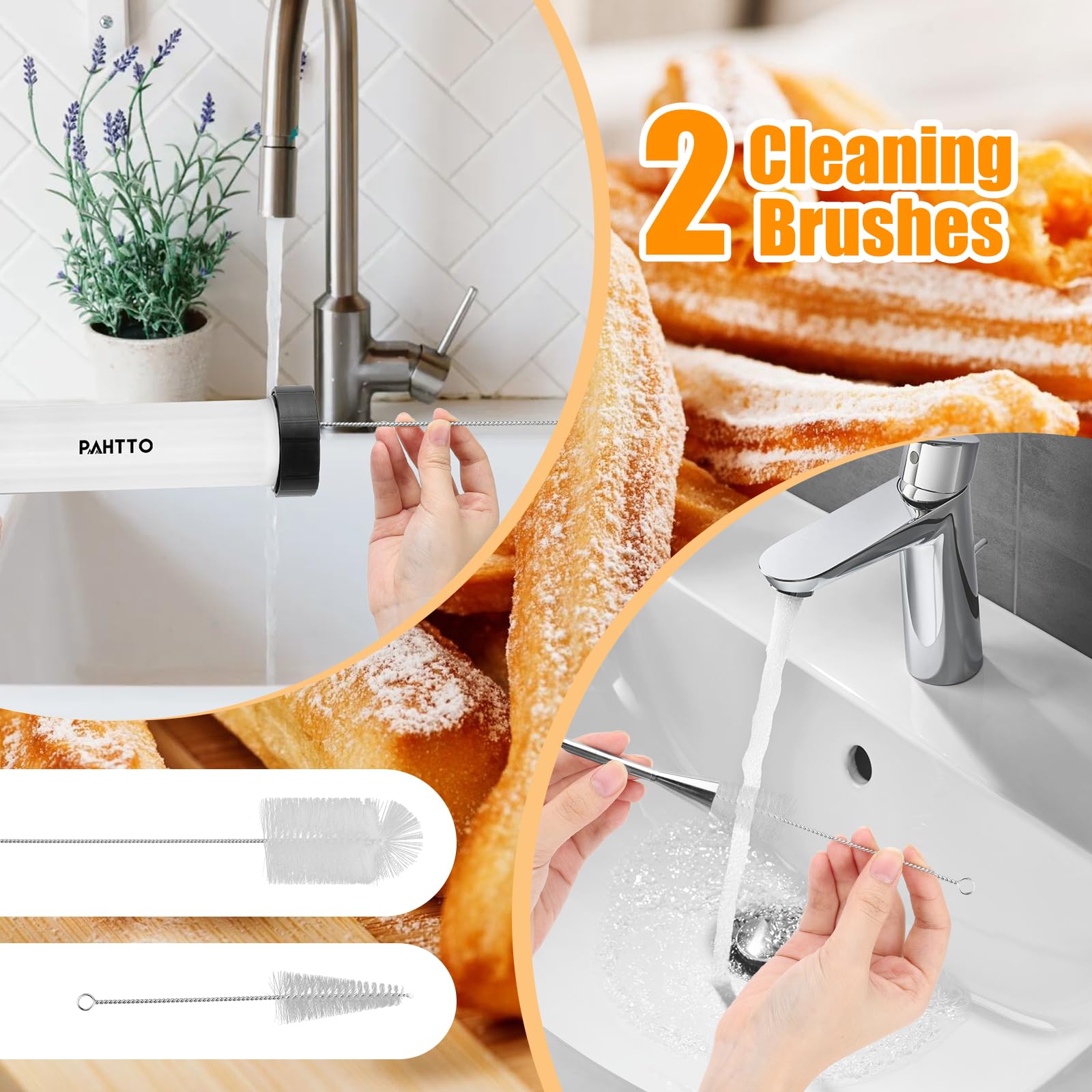 Churro Maker Kit - Hollow Churro Machine with Piping Bag, 5 Nozzles & 2 Cleaning Brushes for Homemade Churros - Perfect Gift for Baking Enthusiasts - Ideal for Parties, Family Gatherings & Holiday Treats