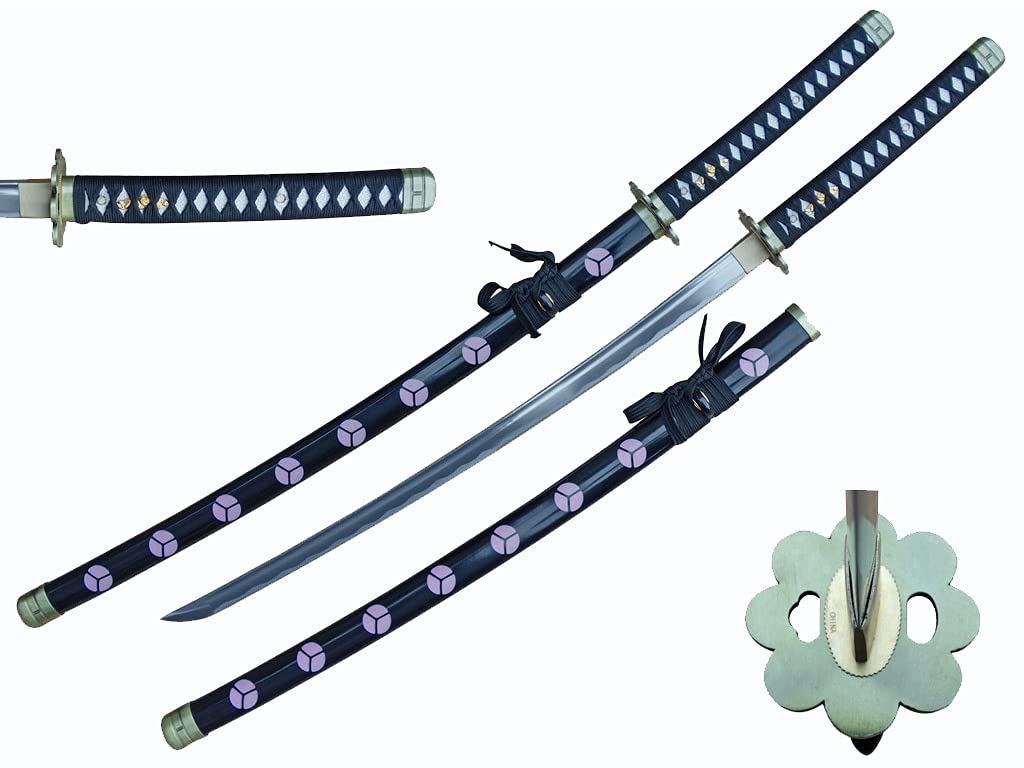 One Piece Zoro Katana Sword - 1045 Carbon Steel Full Tang Blade for Cosplay, Halloween & Anime Collectors | Durable Samurai Sword for Display & Costume Accessories