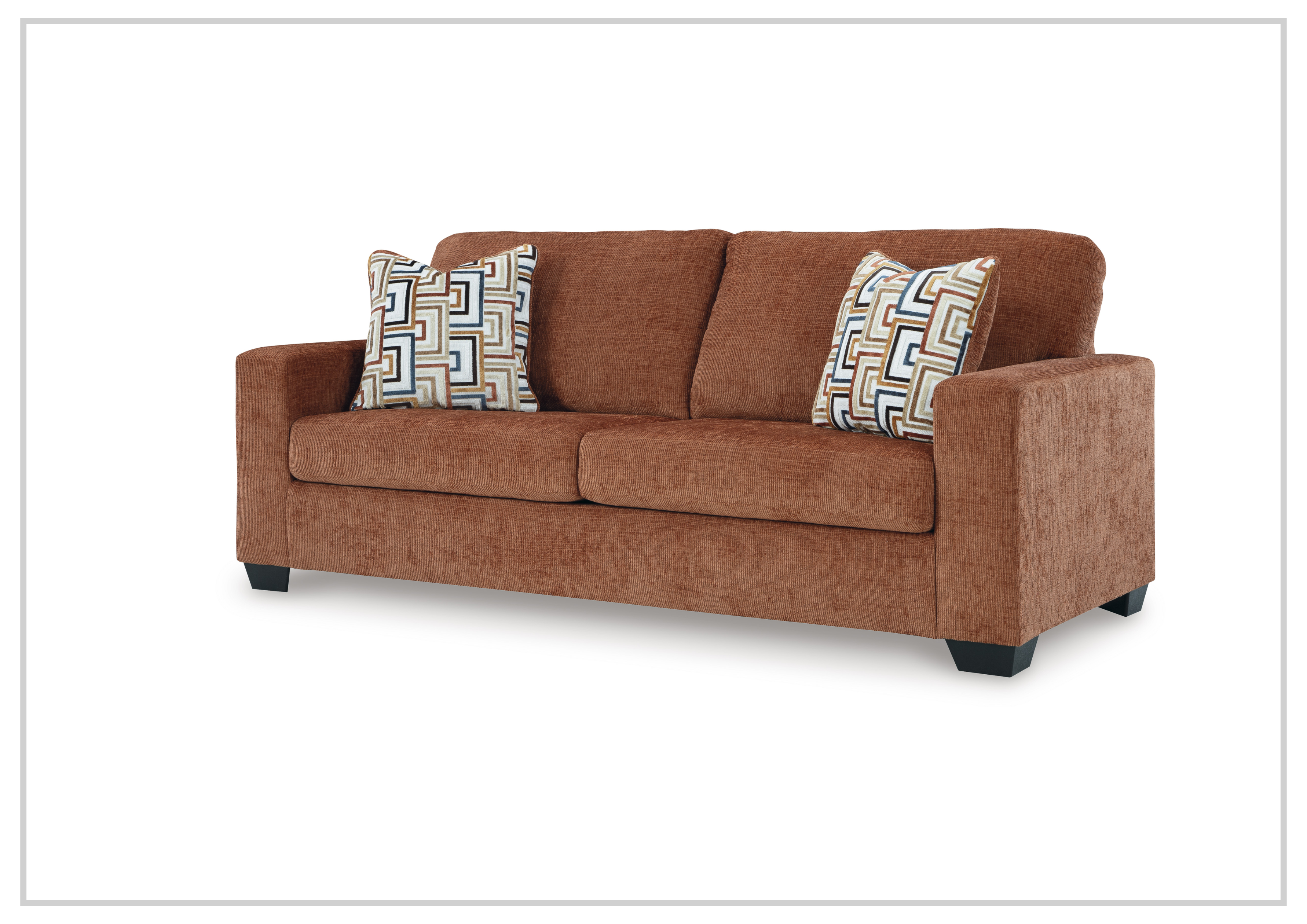 Gio Italia Amalfi Queen Fabric Sleeper Sofa with Accent Pillows - Convertible Bed & Comfortable Seating for Small Spaces, Guest Rooms & Apartments