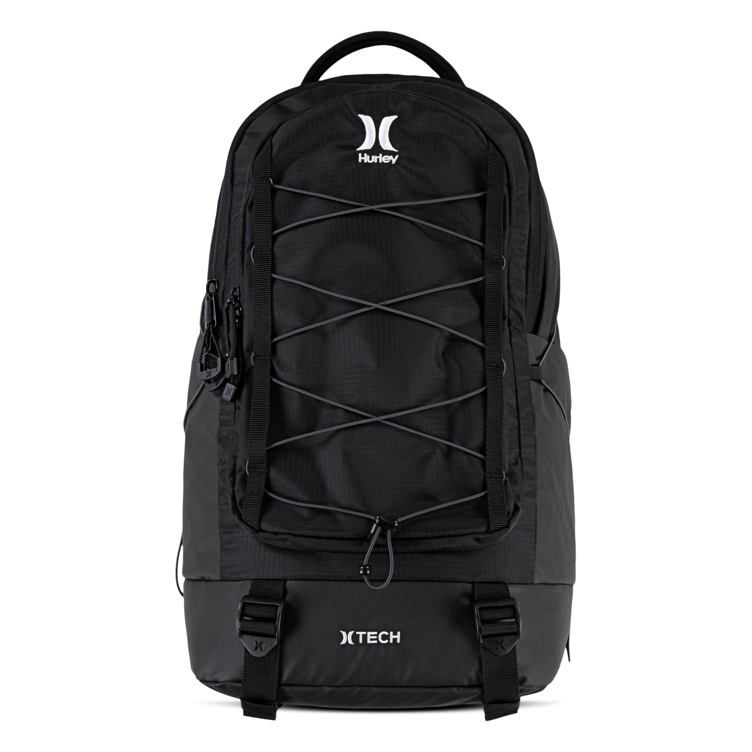 Hurley Men's Commuter Travel Backpack - Waterproof Laptop Backpack for Work, Gym & College - Durable Black Daypack with USB Charging Port - Perfect for Business Travel & Daily Commute
