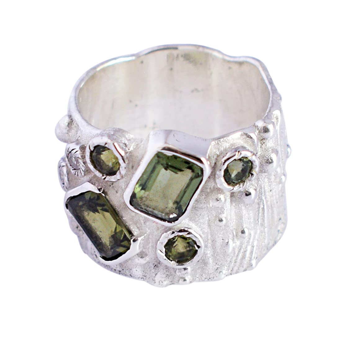 Natural Moldavite Gemstone 925 Sterling Silver Ring - Handmade Bohemian Jewelry for Women - Perfect Spiritual Gift for Her, Meditation & Energy Healing Jewelry