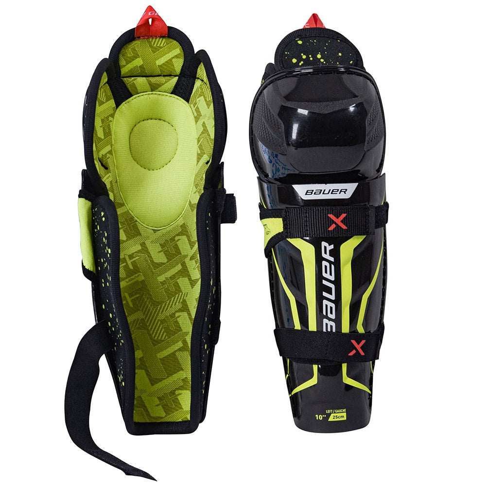 Bauer Vapor Velocity 2022 Youth Ice Hockey Shin Guards - Protective Gear for Kids Hockey Practice & Games - Perfect for Youth Hockey Players & Training Sessions