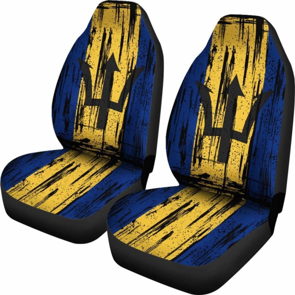 Barbados Grunge Flag Car Seat Cover - Durable & Stylish Universal Fit for Cars, Trucks & SUVs - Perfect for Road Trips, Travel & Everyday Commute