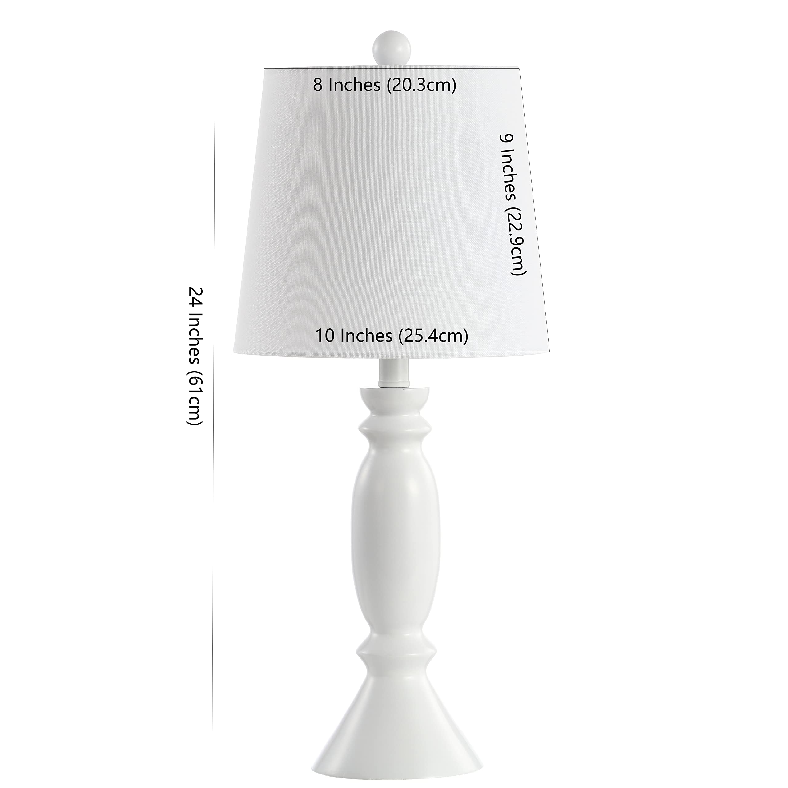 SAFAVIEH Kian 24-inch Modern Farmhouse Table Lamp - White Contemporary LED Desk Light for Bedroom, Living Room & Home Office (Bulb Included) - Perfect for Nightstands, Reading & Ambient Lighting