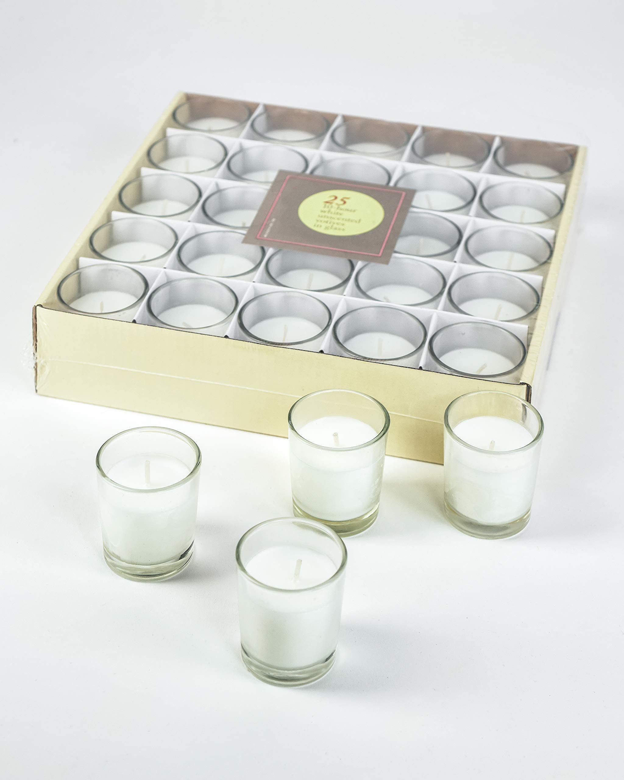 100-Pack White Unscented Votive Candles in Glass Holders – 10-Hour Burn Time – Elegant Wedding, Party & Home Decor Candles (2
