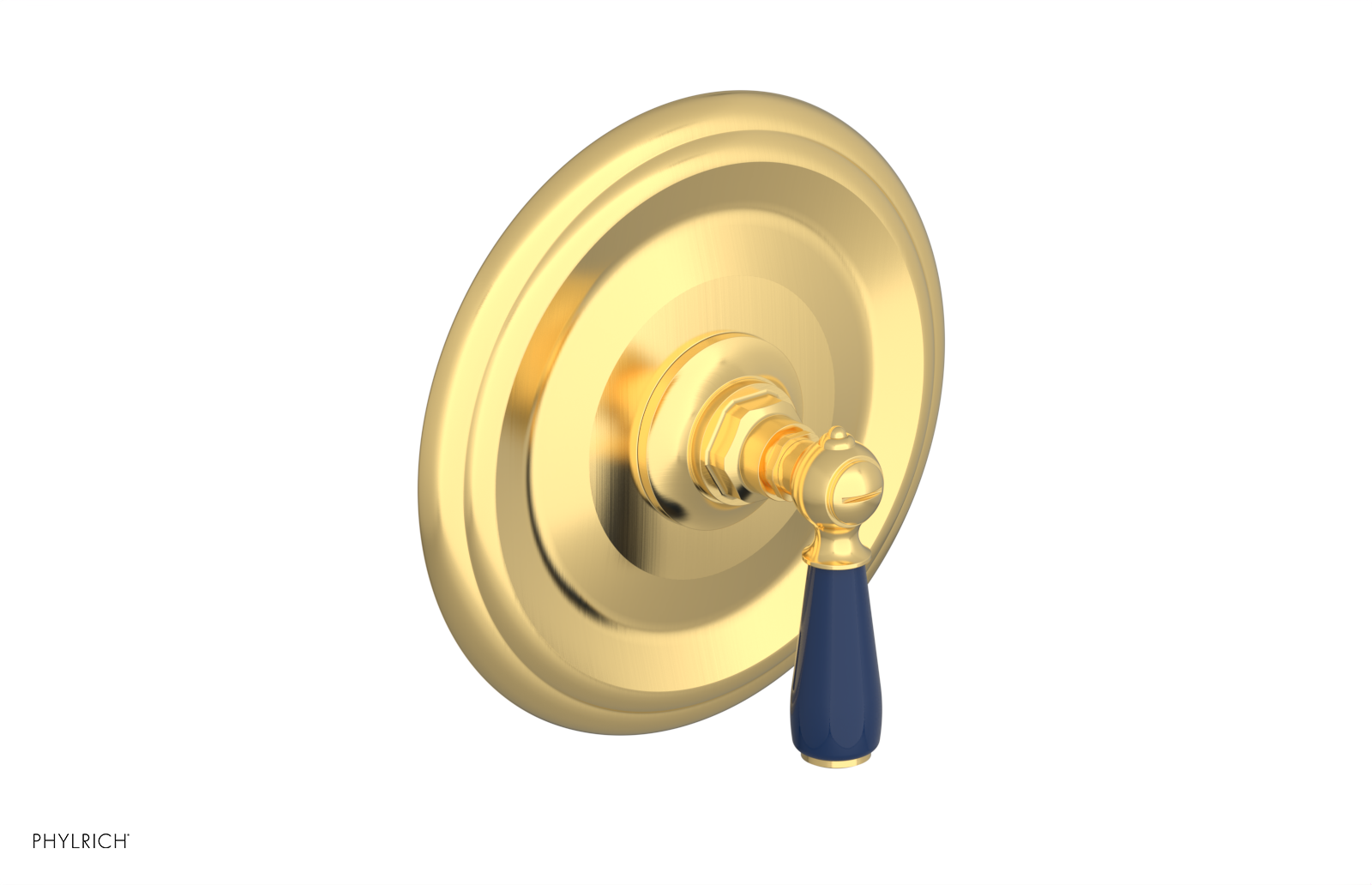 Jamestown Pressure Balance Shower Plate & Handle Trim with Navy Blue Accents - 4