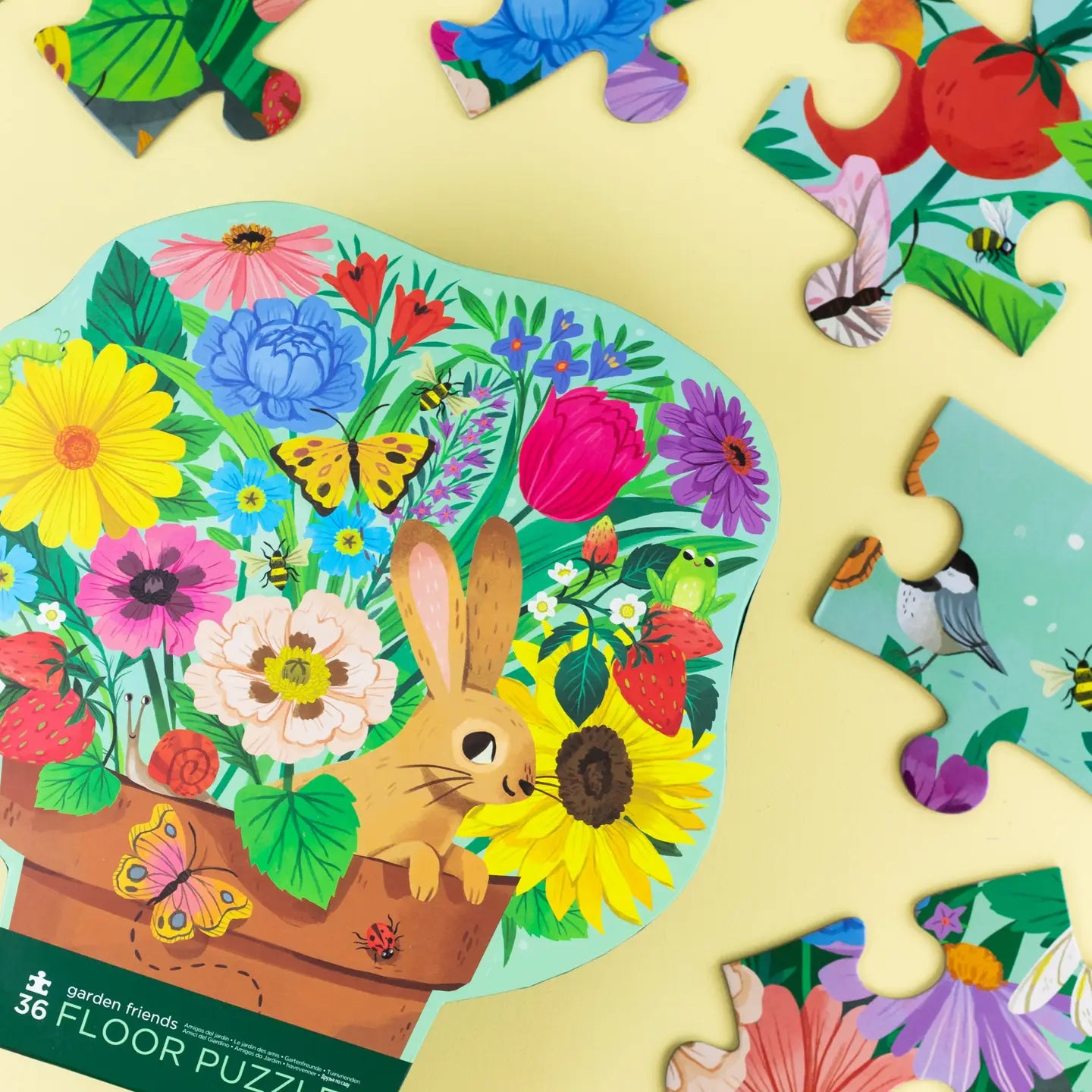 Classic 36-Piece Floor Puzzle - Garden Friends Theme | Educational Kids Puzzle for Learning & Play | Perfect for Preschool, Daycare & Home Activities