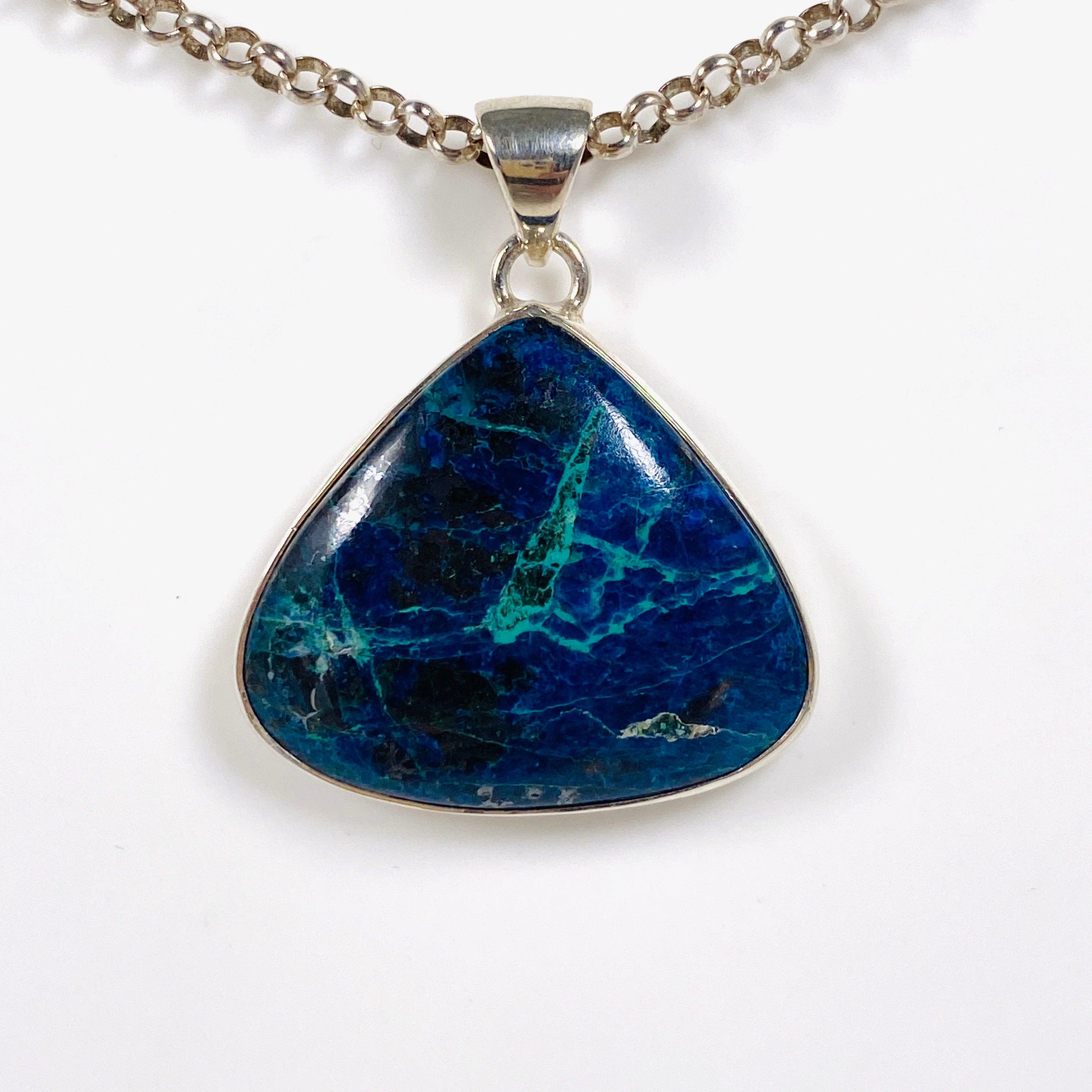 Shattuckite Teardrop Pendant Necklace KPGJ3188 - Handmade Blue Crystal Jewelry for Women, Gift for Her, Spiritual Healing & Meditation Accessory