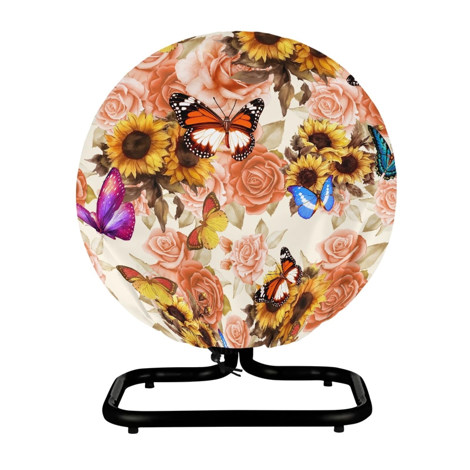 **Boatee Rose Butterfly Industrial Fan Cover - Waterproof & Dustproof Drum Fan Cover for 24 Inch Wall Mount, Pedestal & Outdoor Fans - Perfect for Patio, Garage & Workshop Use**