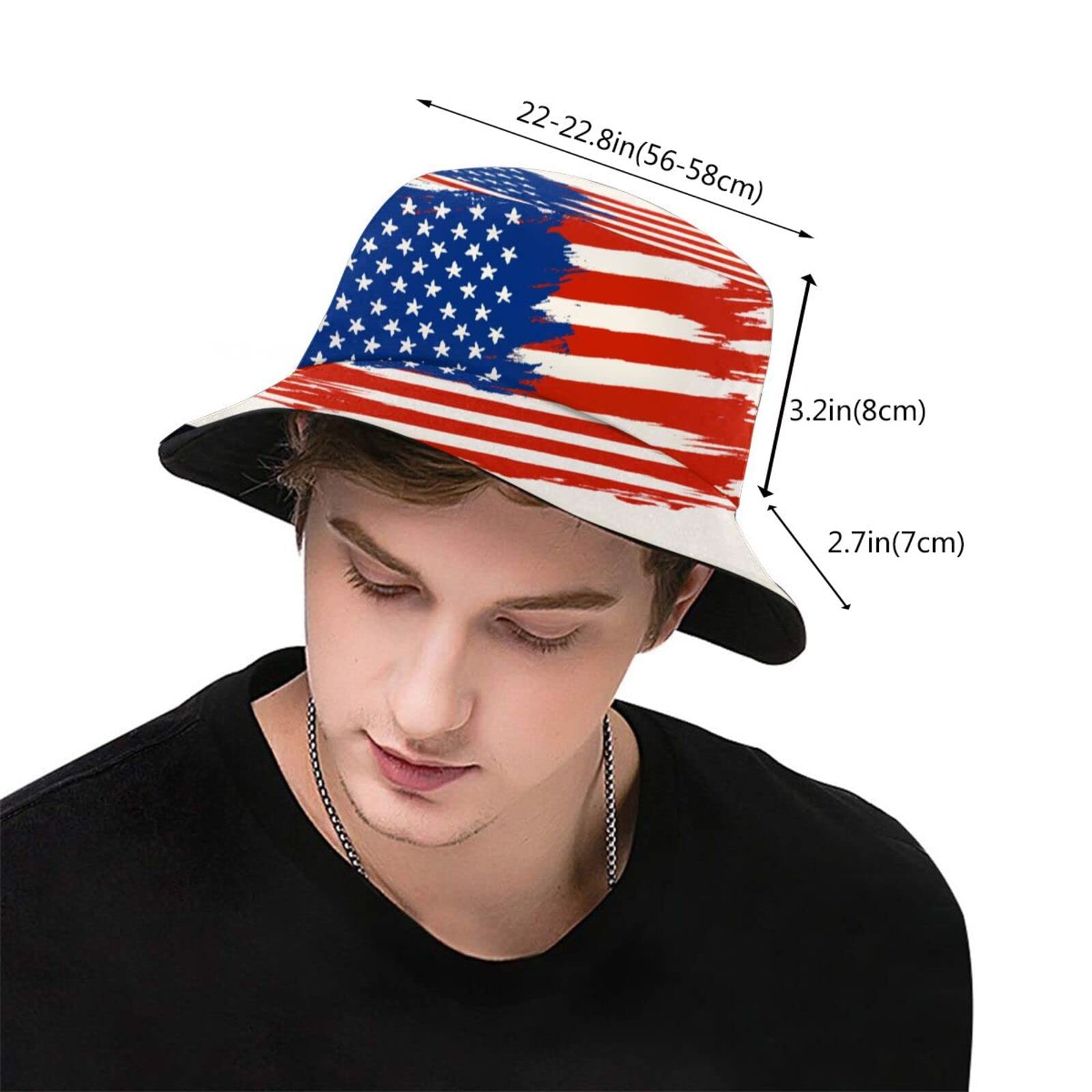 American Flag Bucket Hat - Patriotic Wide Brim Sun Hat for Men & Women | UV Protection Summer Beach Hat for Outdoor Activities, Travel, Festivals and 4th of July Celebrations