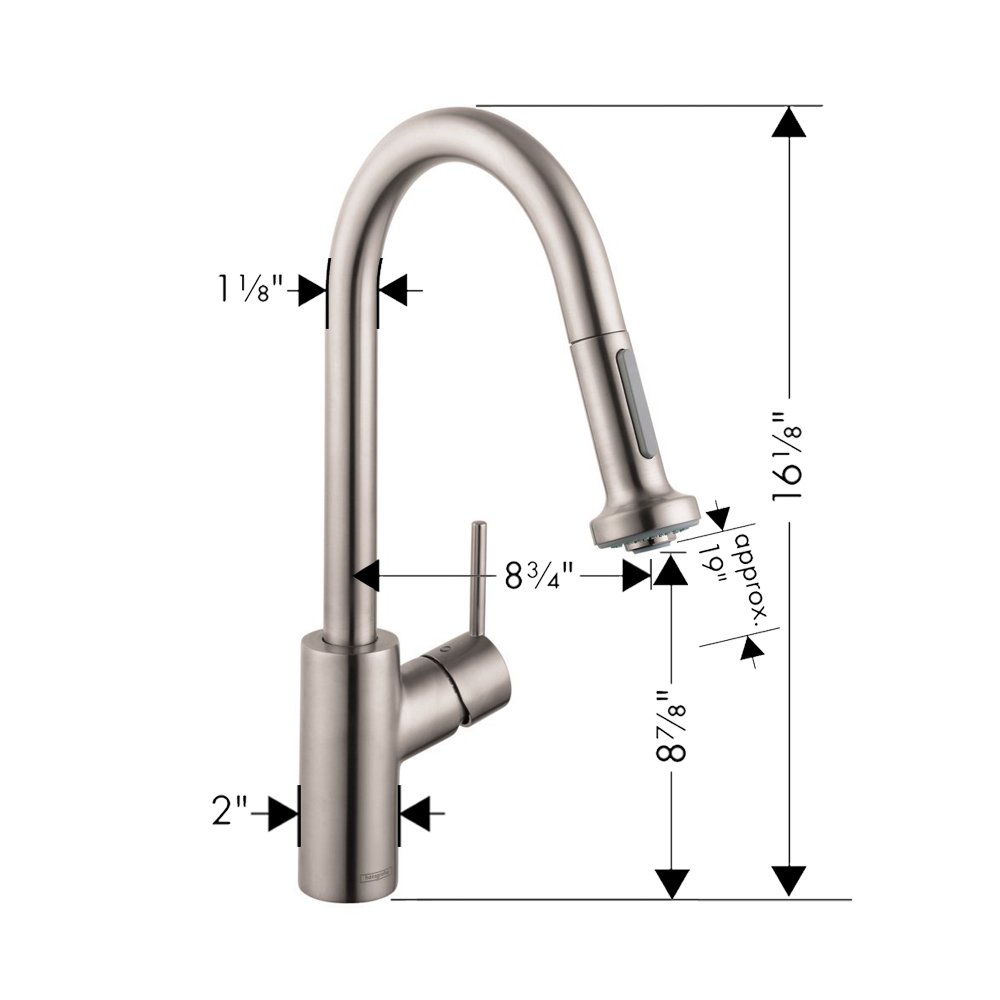 Hansgrohe Talis S² Stainless Steel High Arc Pull Down Kitchen Faucet with Magnetic Docking Spray Head - Modern Design for Sink & Cooking - Perfect for Home Kitchen Remodeling & Daily Dishwashing