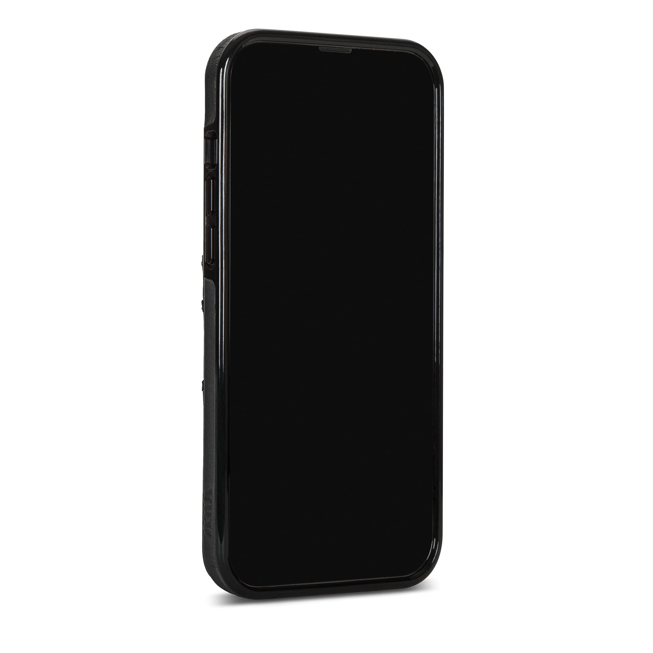 Sena Lugano Genuine Leather Wallet Case for iPhone 13 Pro Max - Slim RFID Blocking Credit Card Holder with Magnetic Closure (Black) | Perfect for Everyday Use, Travel & Business Meetings