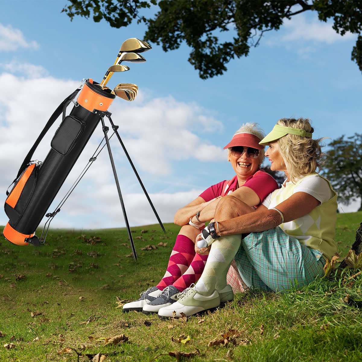 **Lightweight Waterproof Golf Stand Bag for Men & Women - Durable & Easy to Carry Sunday Golf Bag - Perfect for Golf Course, Travel & Outdoor Sports - Black**