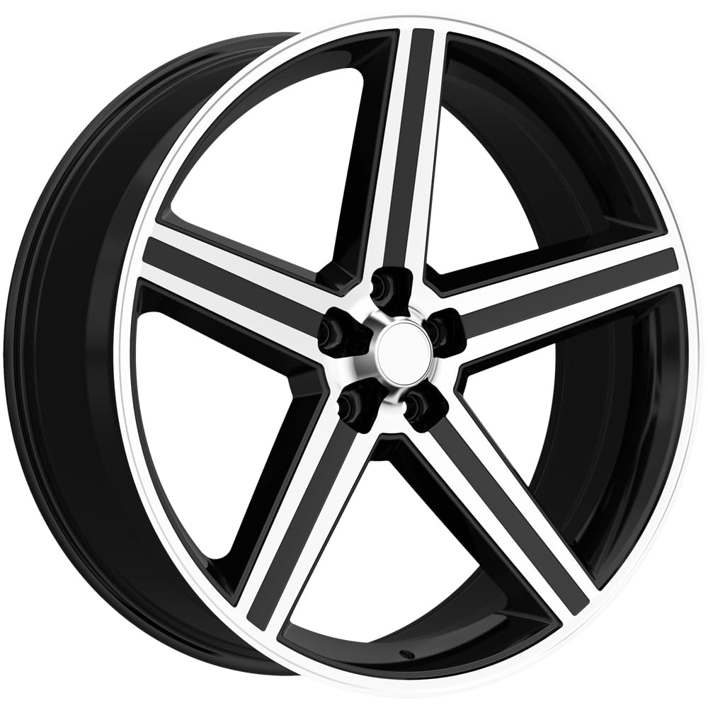 PR148 Gloss Black MACHINED Aluminum Wheel 18x8 Inches 5x120mm 0mm Offset - Perfect for Trucks, SUVs and Performance Vehicles