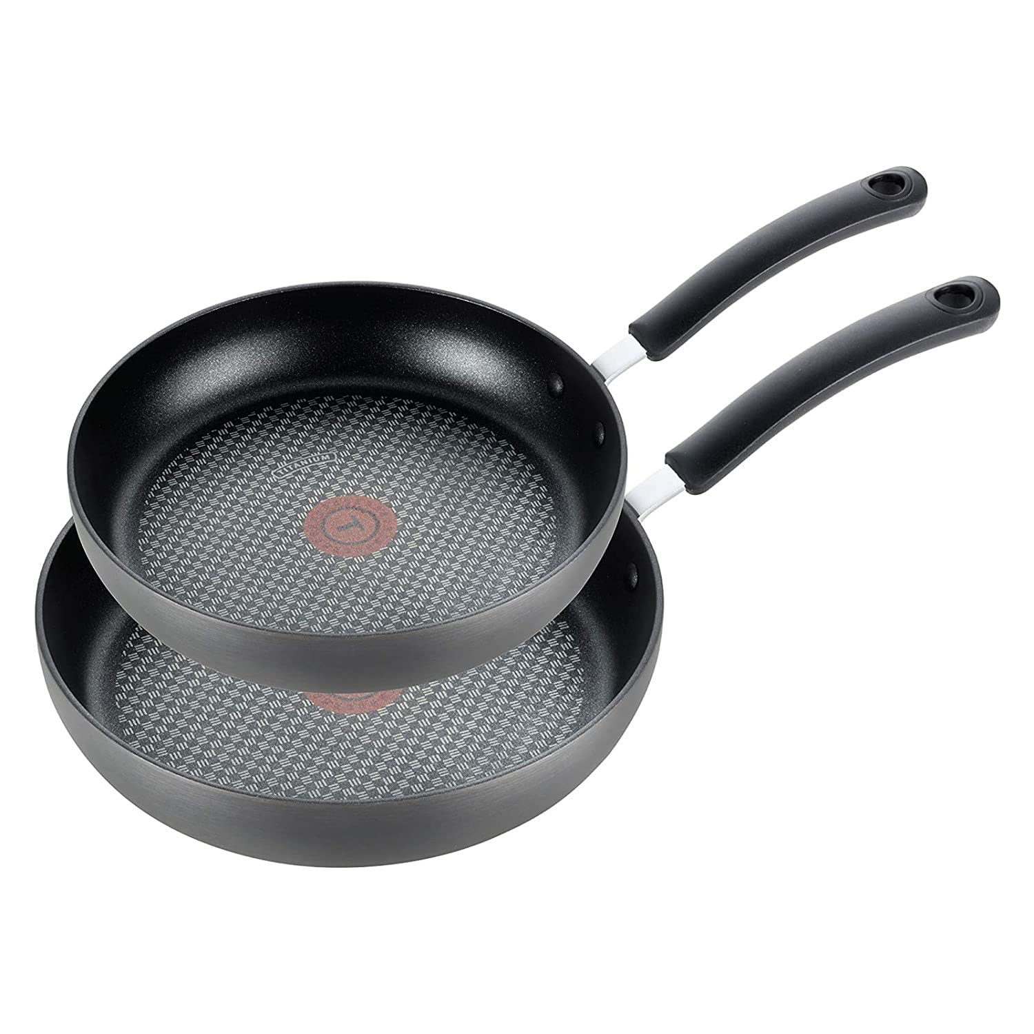 T-fal Ultimate Hard Anodized Nonstick Fry Pan Set - 2 Piece (8 & 10 Inch) - Oven & Broiler Safe up to 400°F - Dishwasher Safe Black Cookware for Professional & Home Cooking - Perfect for Searing, Frying & Sauteing