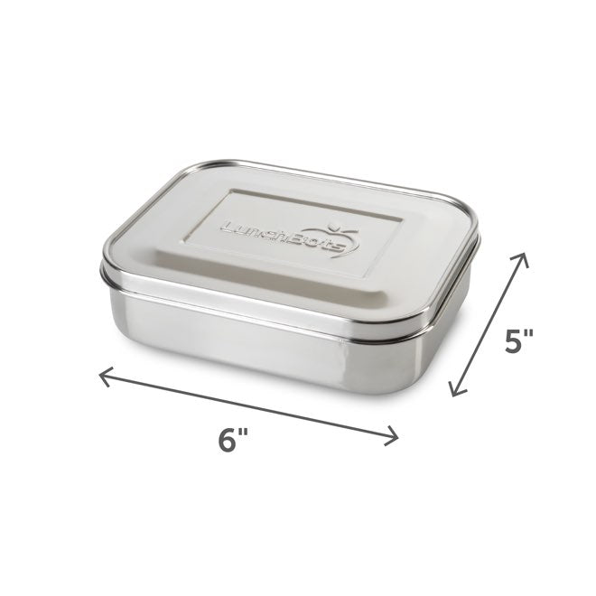 LunchBots Medium Uno Stainless Steel Bento Box - Eco-Friendly Food Container for School, Work & Picnics - Leak-Proof Lunch Box for Kids & Adults