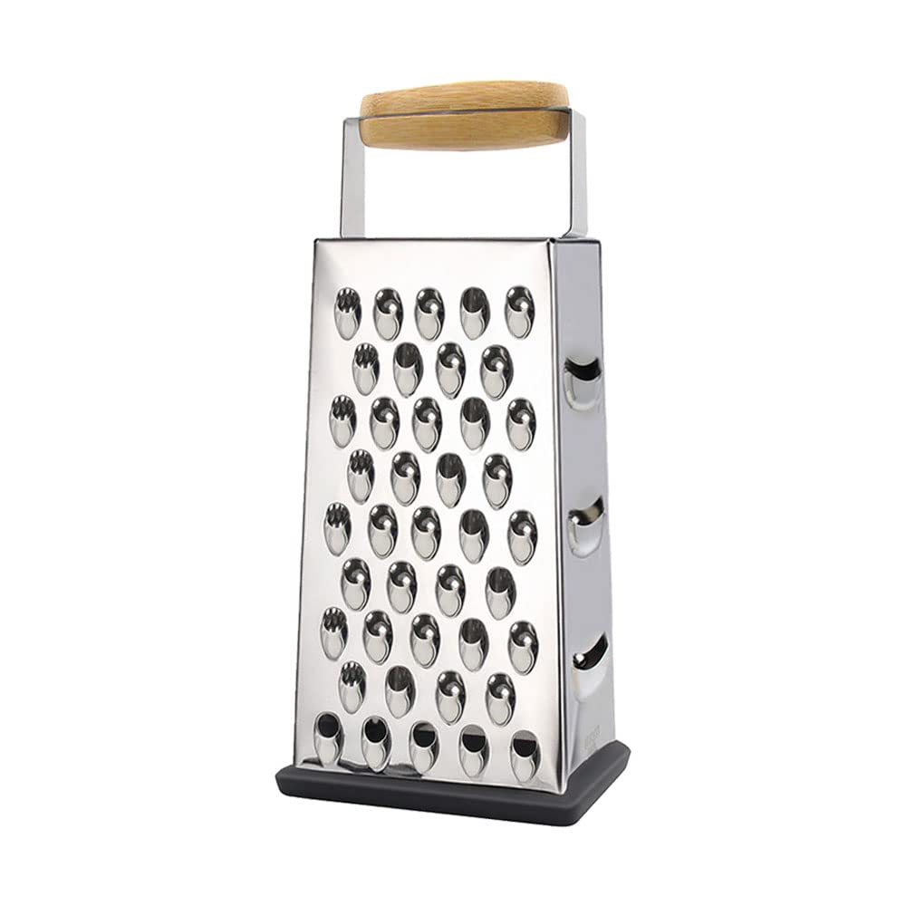 NAALSA 8-Inch Stainless Steel Professional Multi-Purpose Grater - Vegetable Chopper, Slicer, Shredder for Cheese, Carrots & More - Perfect for Meal Prep, Salads & Cooking in Home Kitchens