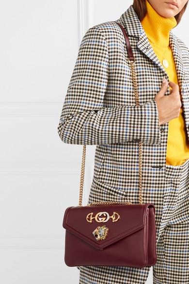 Gucci Rajah Medium Shoulder Bag for Women - Genuine Leather Crossbody Purse with Tiger Head Emblem, Brown Luxury Handbag - Perfect for Work, Travel & Evening Events