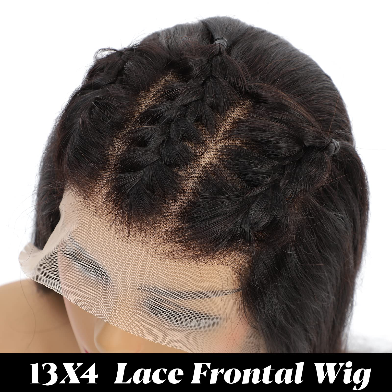 30 Inch 13x4 HD Straight Lace Front Wig - 180% Density Brazilian Virgin Human Hair with Baby Hair for Black Women | Natural Color | Perfect for Daily Wear, Parties & Special Occasions