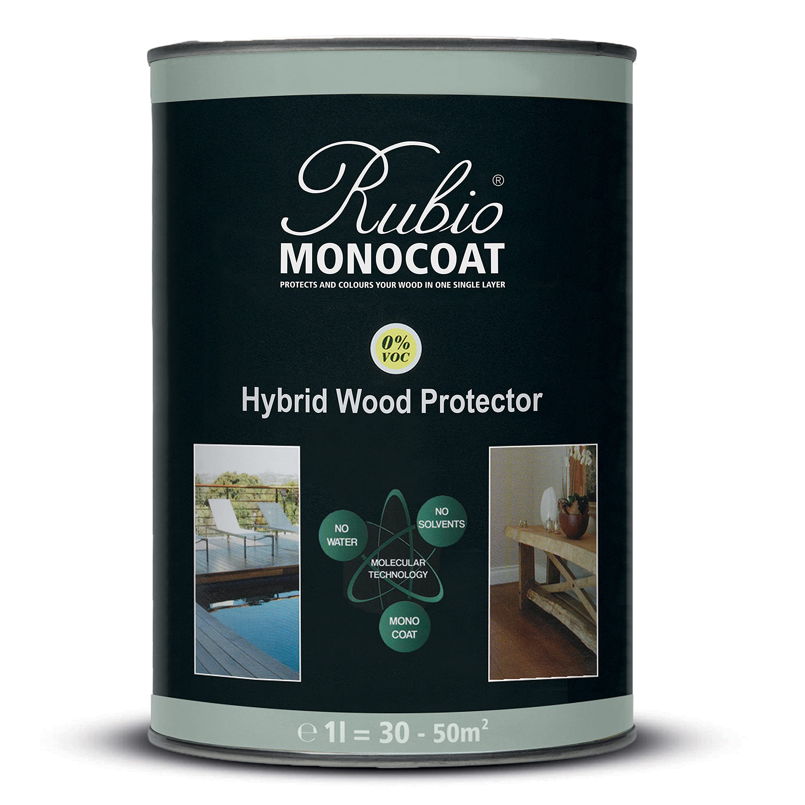 Rubio Monocoat Hybrid Wood Protector 300 sq ft - Royal | Premium Exterior Wood Oil Finish with UV Protection for Decks, Fences & Outdoor Furniture | Weatherproof Sealant for Long-Lasting Color & Protection | 1 Liter Bottle