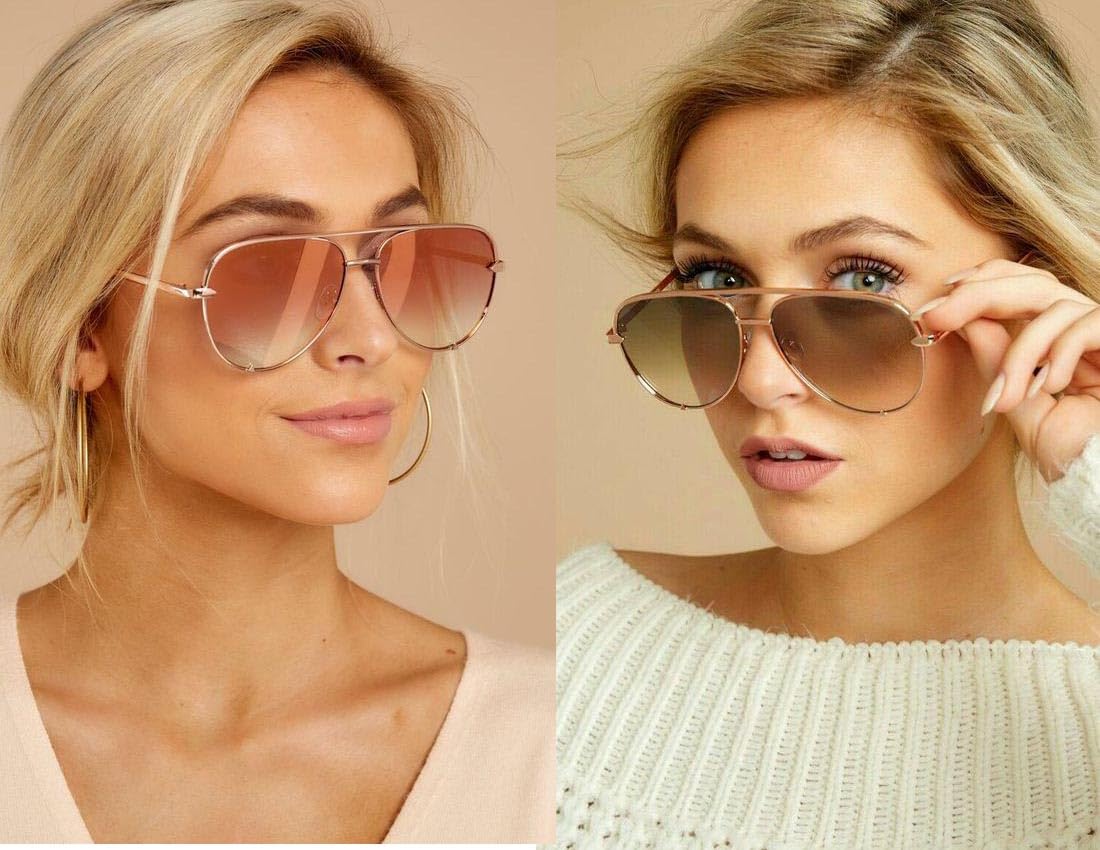 SORVINO Oversized Aviator Sunglasses for Women & Men - Trendy Retro UV400 Protection Shades - Classic Black Faded Lenses - Perfect for Driving, Beach, and Outdoor Activities