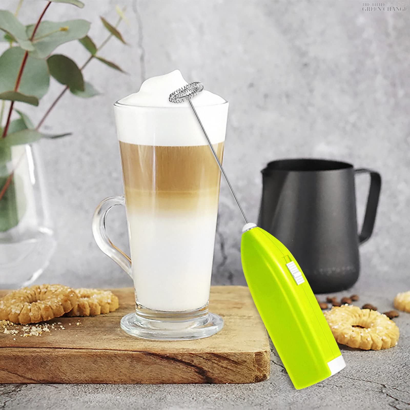 4Pcs Electric Milk Frother Handheld Mixer - Mini Stainless Steel Battery Operated Coffee Frother & Egg Whisk | Perfect for Lattes, Cappuccinos, Hot Chocolate & Baking at Home