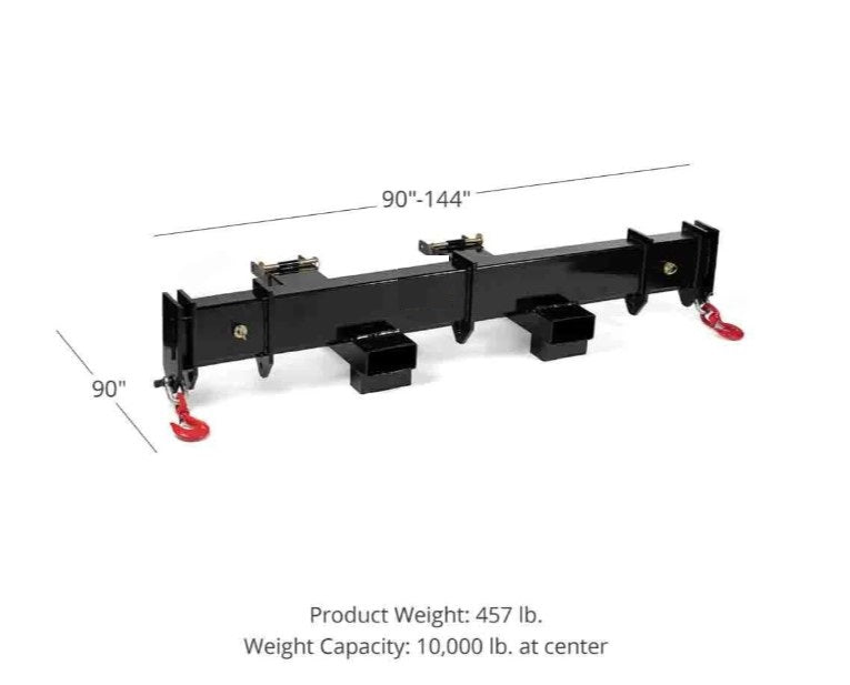 90-12 FT Adjustable Forklift Spreader Beam - Heavy Duty Telescopic Lifting Bar for Warehouse & Construction | SKU: 8272041 | Ideal for Pallet Handling, Equipment Moving & Material Transport