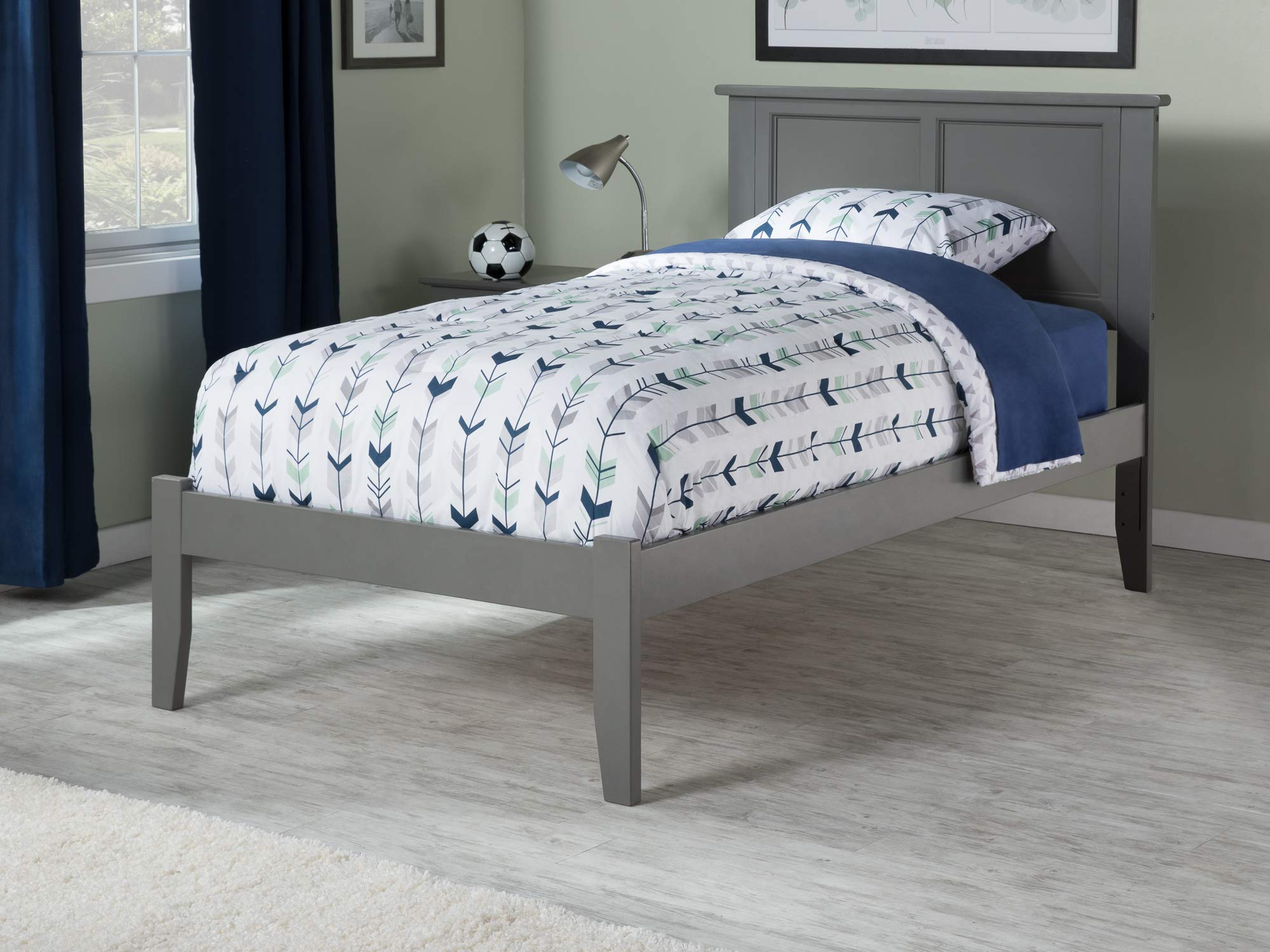 AFI Madison Twin XL Platform Bed Frame with USB Charging Ports - Modern Grey Wooden Bed for Small Spaces, Dorm Rooms & Guest Bedrooms