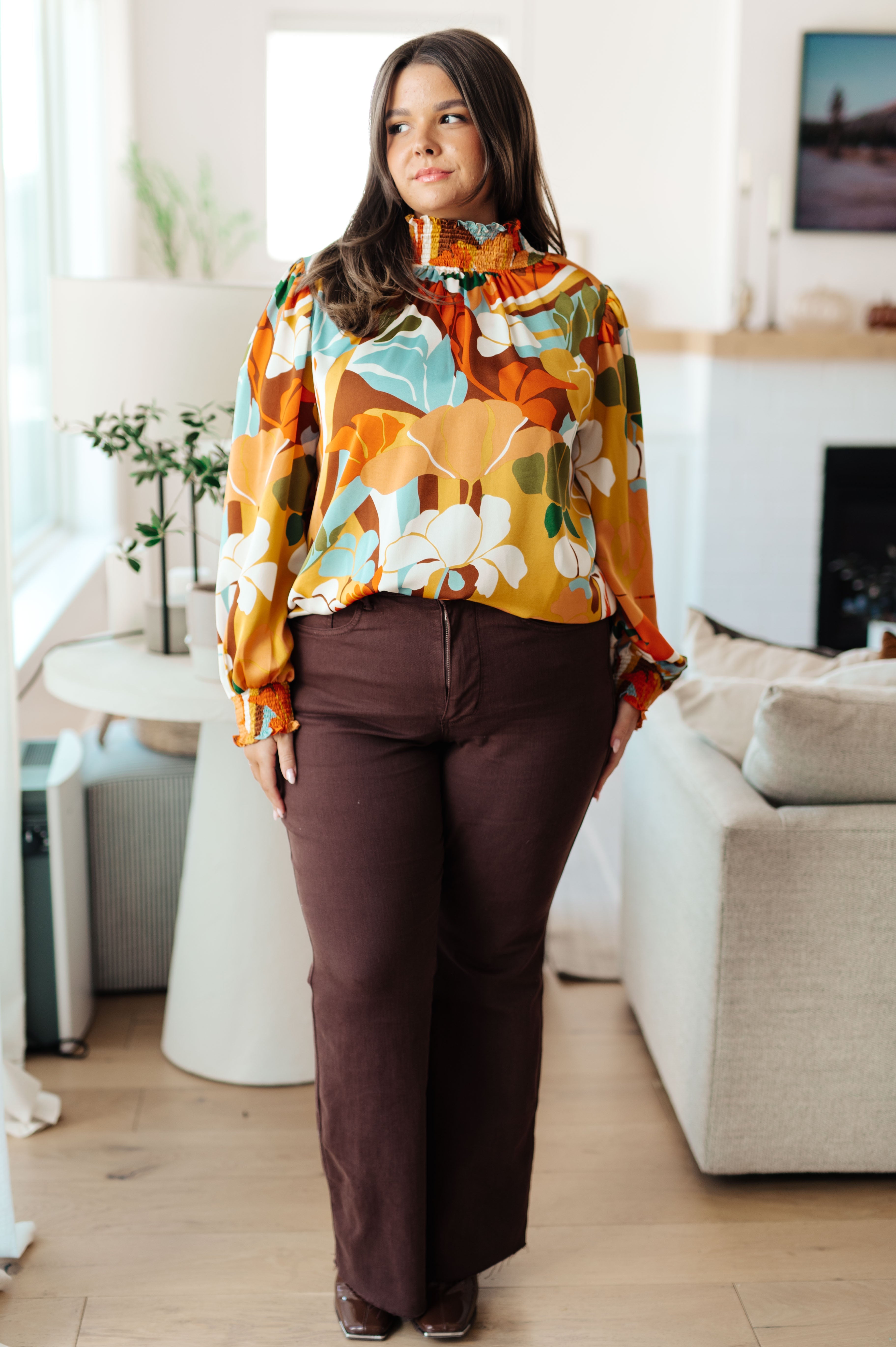 All Together Now Mock Neck Blouse - Women's Elegant Long Sleeve Tops for Work, Office & Casual Wear | Perfect for Business Meetings, Date Nights & Fall Layering