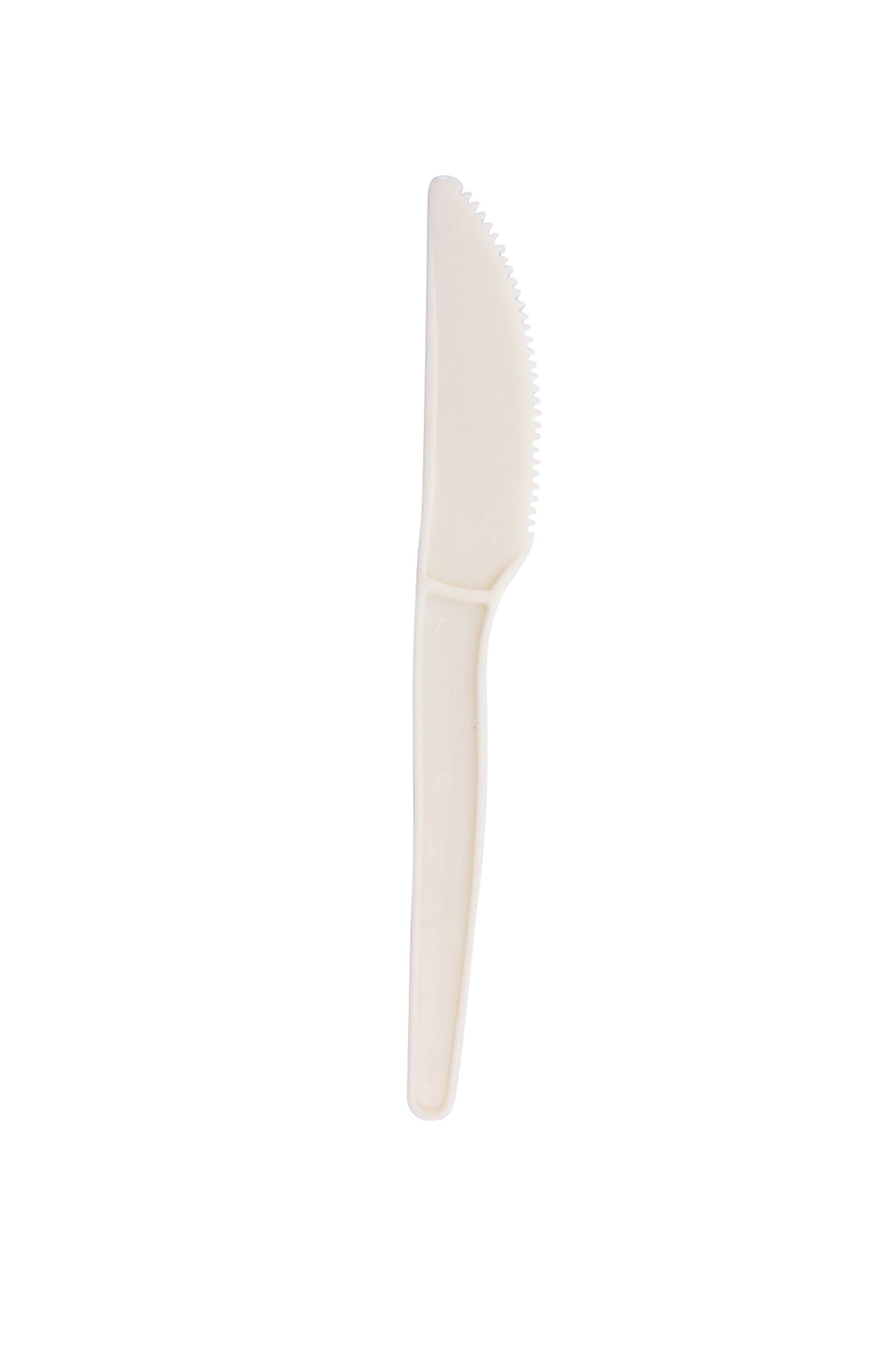 CONSERVE Knives 100 Pack - Premium Disposable Plastic Knives, OFF WHITE (10233) - Perfect for Parties, Picnics, Catering & Home Use