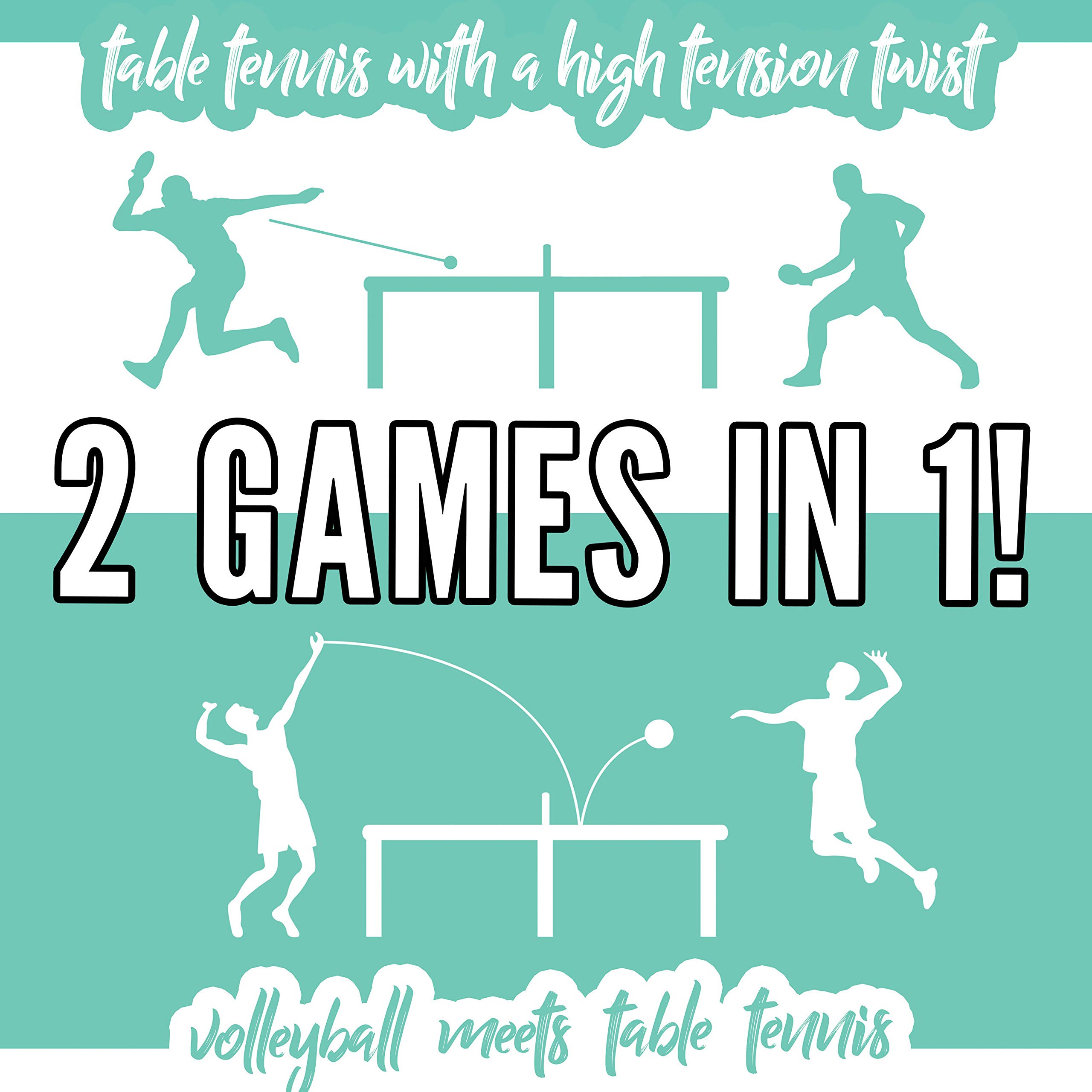 Franklin Sports Spyder Pong Tennis Set - 4-in-1 Game for Kids & Adults (Ping Pong, Volleyball, 4-Square) - Includes Steel Table, Paddles & Balls - Indoor & Outdoor Fun for Backyard, Parties & Family Game Night