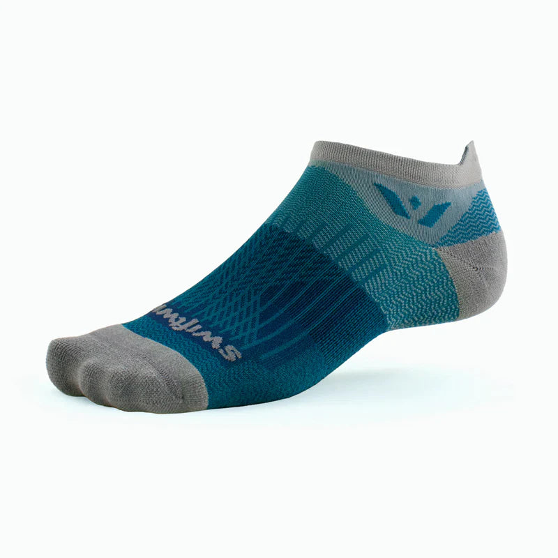 ASPIRE ZERO TAB Running Socks for Men & Women - Moisture Wicking Athletic Socks with Arch Support (Pewter Navy) - Perfect for Marathon, Jogging & Gym Workouts