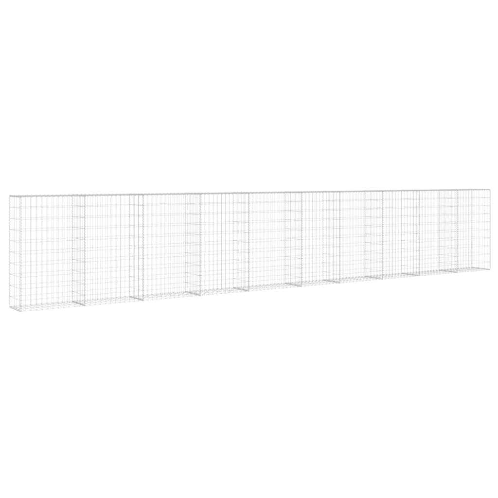 Galvanized Steel Gabion Basket with Lids - Heavy Duty Rectangular Garden Gabion Wall Cage 236.2