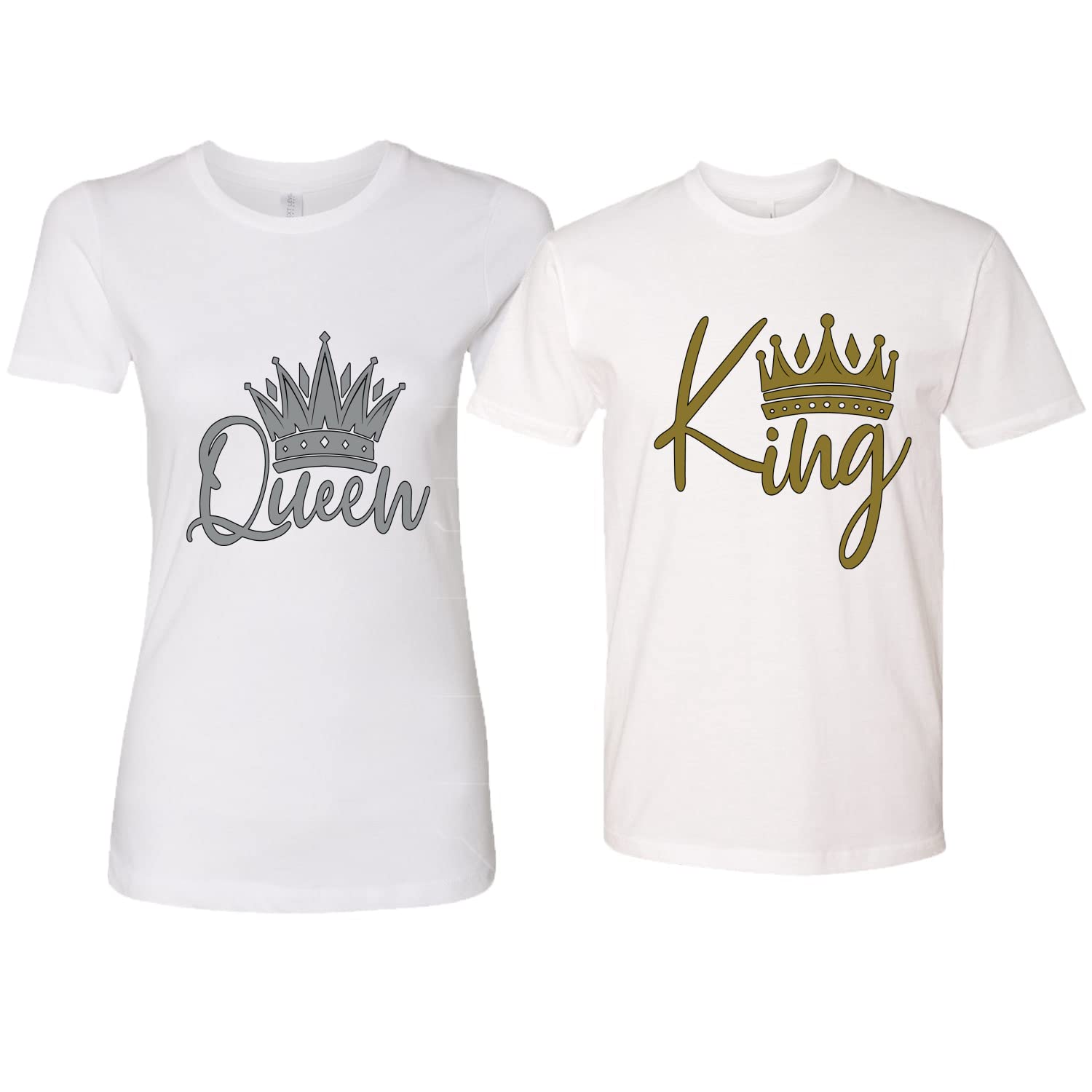 King & Queen Matching Couples T-Shirts - Valentine's Day Gifts for Couples - Perfect for Anniversaries, Date Nights & Romantic Getaways