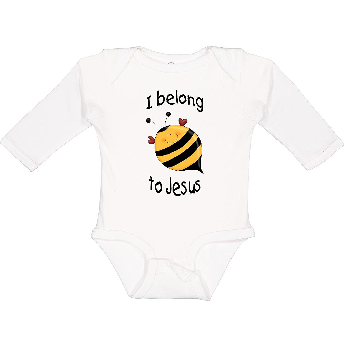 Inktastic I Belong To Jesus Baby Long Sleeve Creeper - Soft Christian Outfit for Church, Baptism & Family Photos