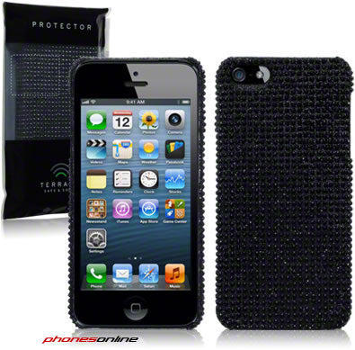 Apple iPhone 5 / 5S Diamond Rhinestone Protective Case - Black Luxury Cover for Women, Perfect for Parties, Weddings & Special Occasions