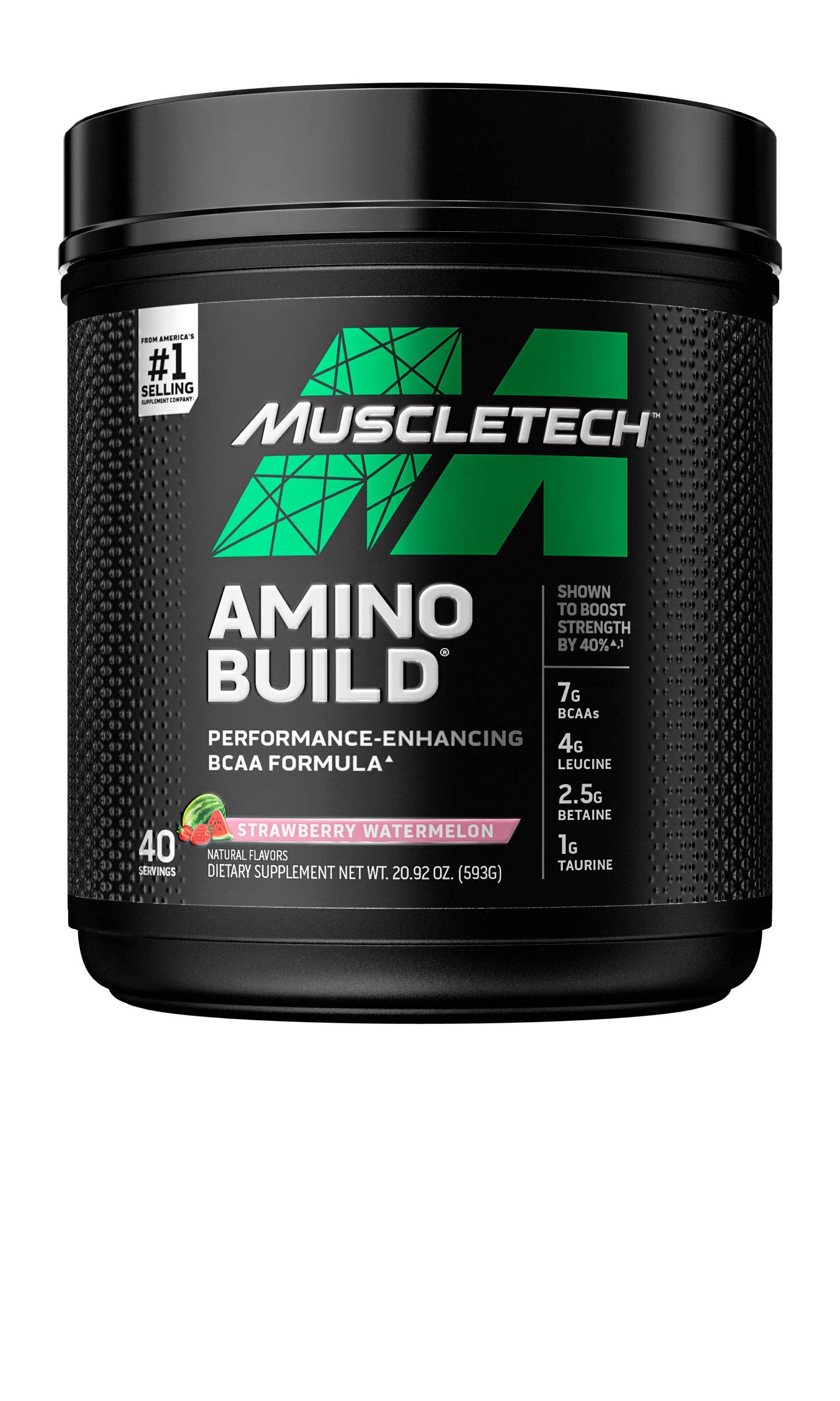 MuscleTech Amino Build BCAA + Electrolyte Powder - 7g BCAAs with Electrolytes for Muscle Recovery, Lean Muscle Growth & Endurance Boost | Strawberry Watermelon Flavor (40 Servings) | Perfect for Post-Workout Recovery & Athletic Performance Enhancement